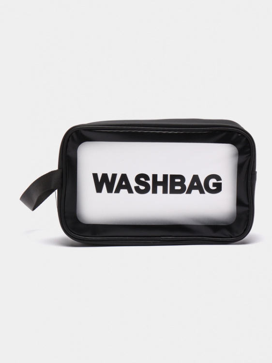 Прозора сумка-косметичка Washbag Medium Black 26см