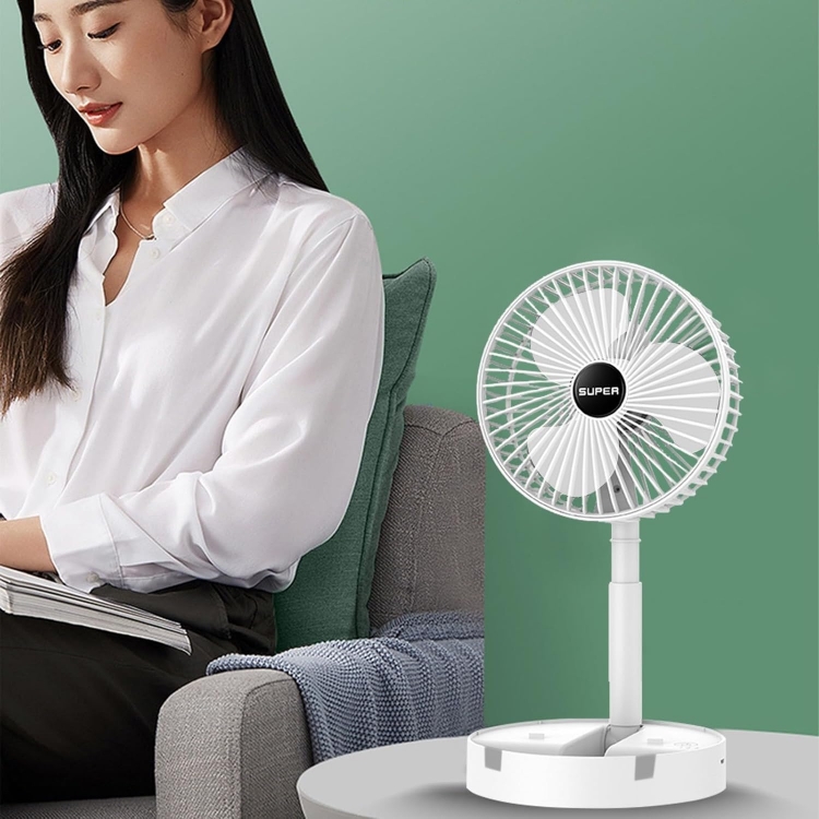 Складаний вентилятор аккумуляторний на ніжці Telescopic Folding Fan з USB зарядкою
