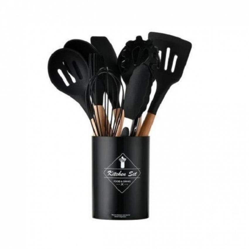 Набір кухонного приладдя 12 предметів Unique Black Edition