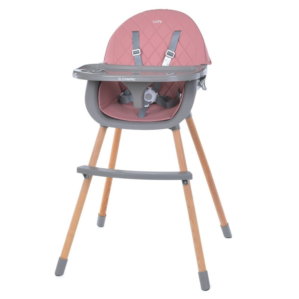 Стільчик для годування ME 1111 LUMI Pink екошкіра