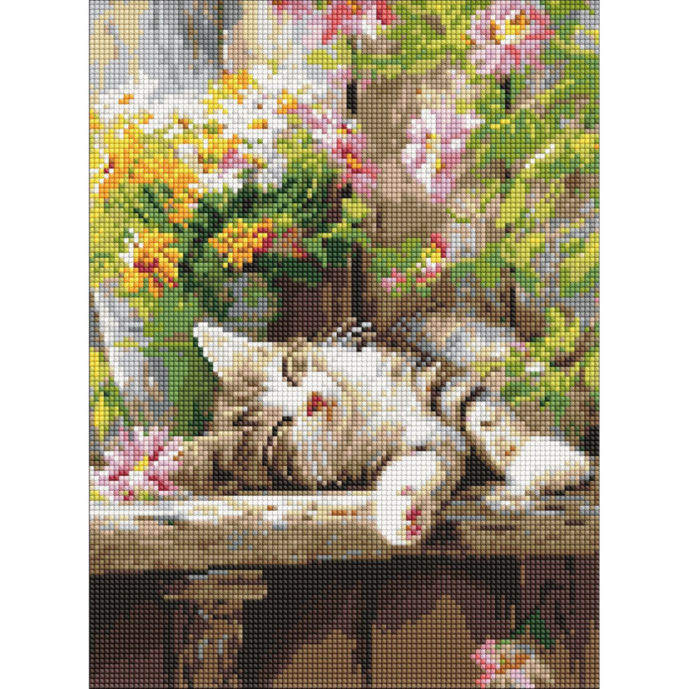 Алмазна мозаїка "Муркотливий сон" AMO20323, 30х40 см