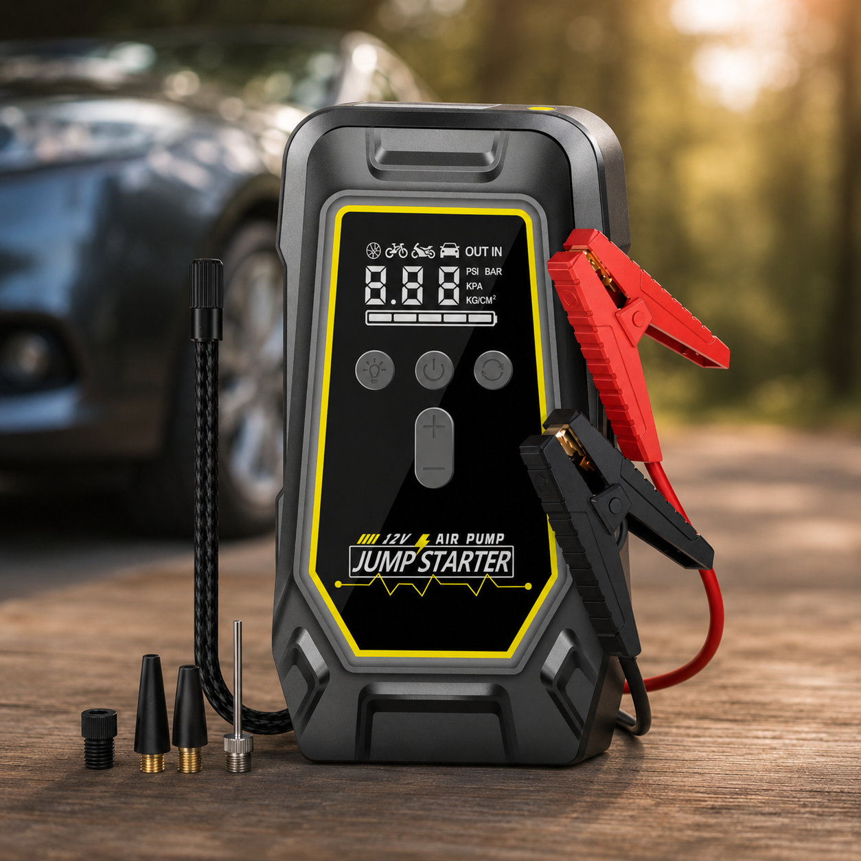 Пускозарядний пристрій K5 з компресором 150 PSI, Power Bank та LED-ліхтарем