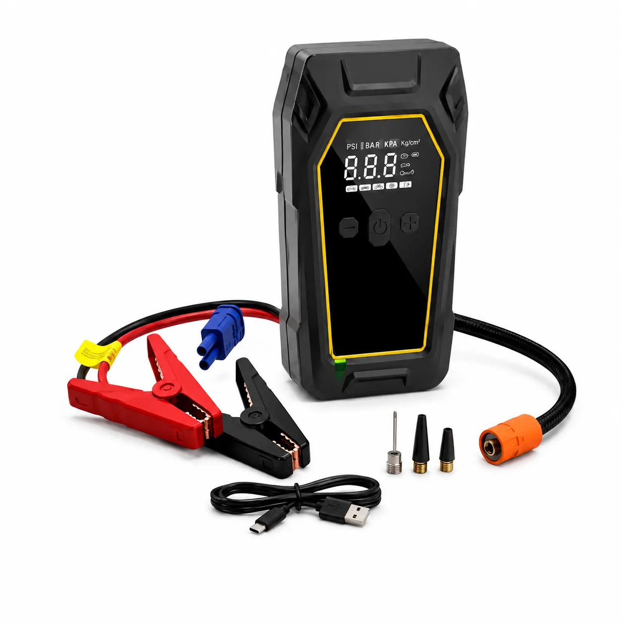 Пускозарядний пристрій K5 4000A • Автомобільний Jump Starter 12V з компресором 150 PSI, Power Bank 16000 мА·год і LED-ліхтарем