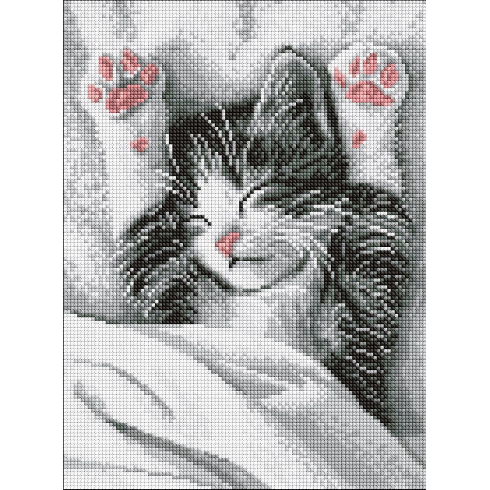 Алмазна мозаїка "Муркотливий ранок" ©art_selena_ua AMO20204, 30х40 см