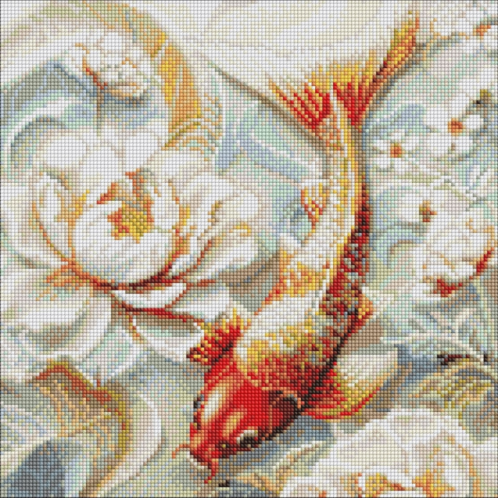 Алмазна мозаїка "Кої в квітаx" ©art_selena_ua AMO20240, 40х40см