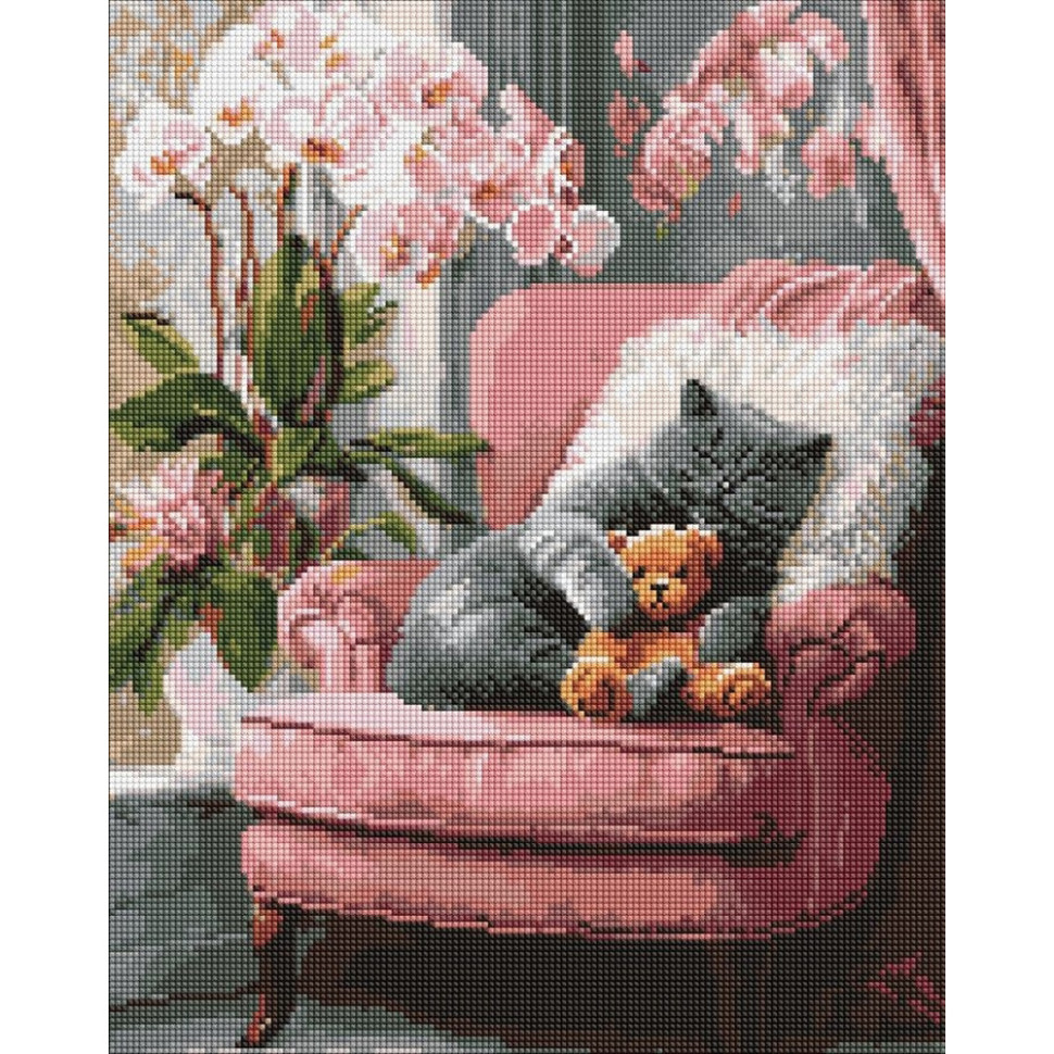 Алмазна мозаїка "Муркотливий котик" ©art_selena_ua AMO20264, 40х50 см