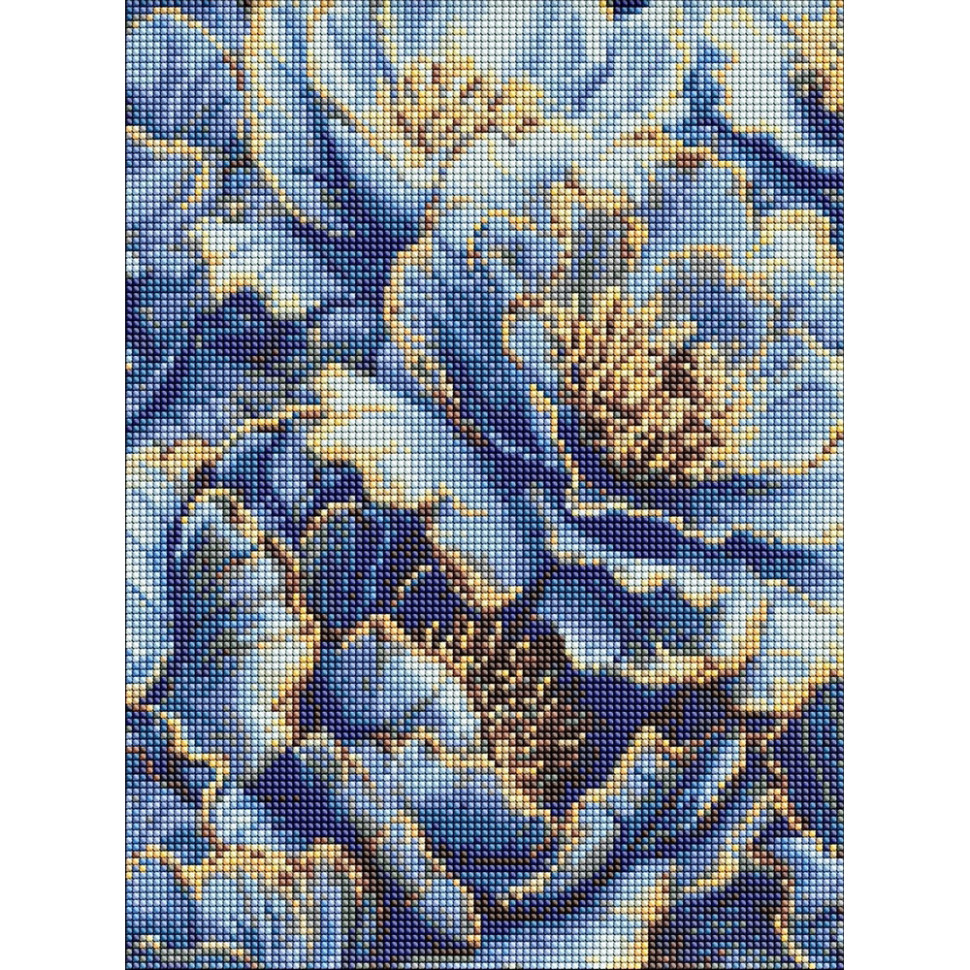 Алмазна мозаїка "Золотисті пелюстки півонії" ©art_selena_ua AMO20308, 30х40 см