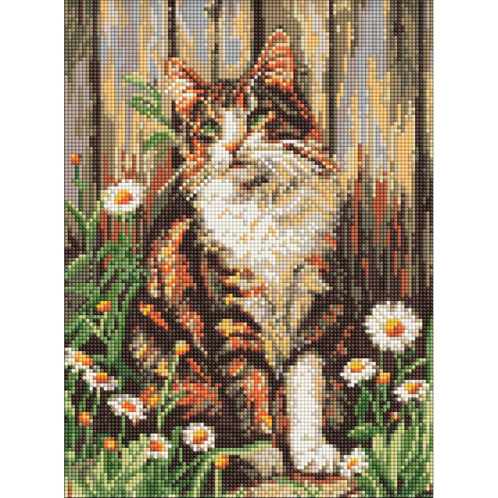 Алмазна мозаїка "Погляд милого кота" ©art_selena_ua AMO20351, 30х40 см