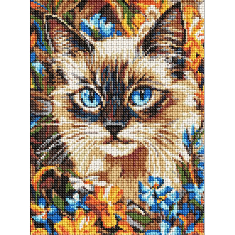 Алмазна мозаїка "Блакитноокий в квіточках" ©art_selena_ua AMO20435, 30х40 см