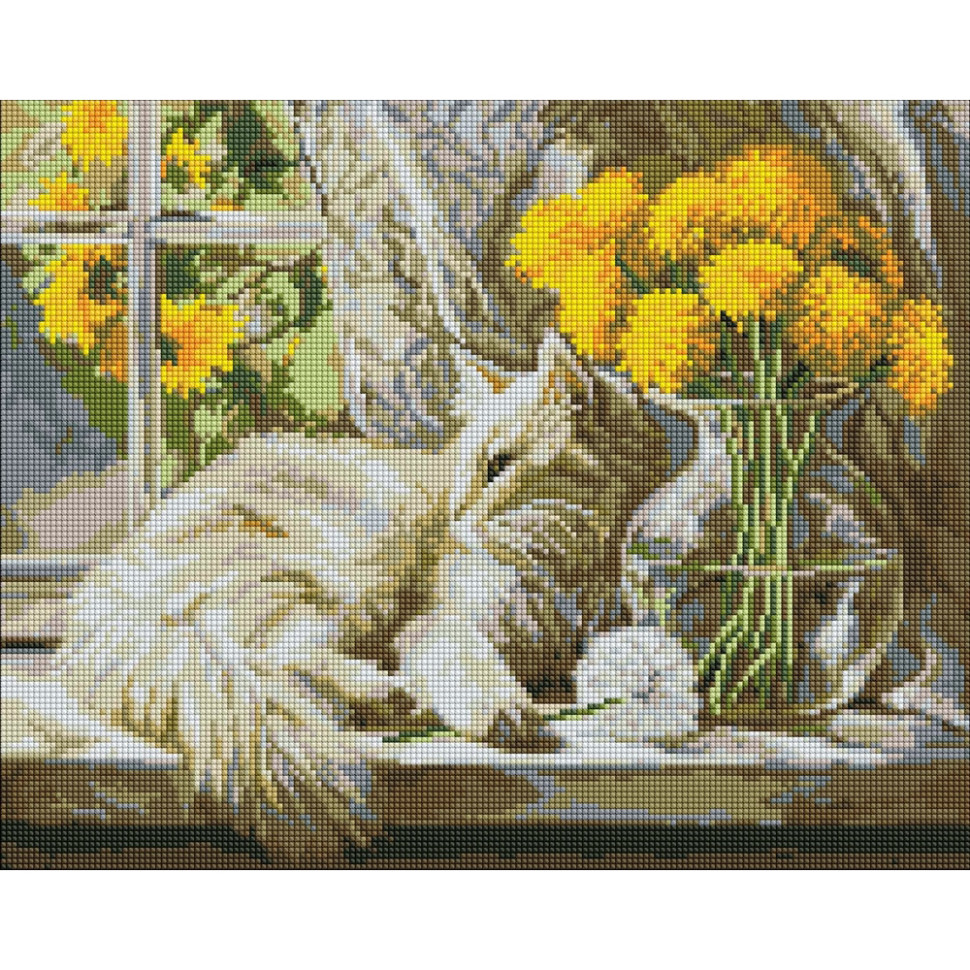 Алмазна мозаїка "Муркотливе сонце" ©art_selena_ua AMO20469, 40х50 см