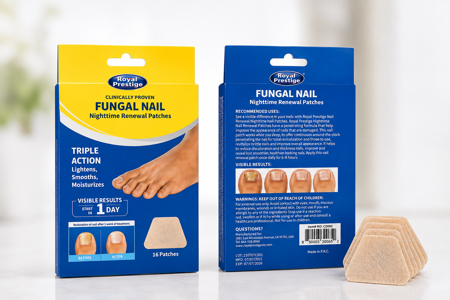 Пластир проти грибка нігтів / Royal Prestige Fungal Nail / Набір 16 пластирів