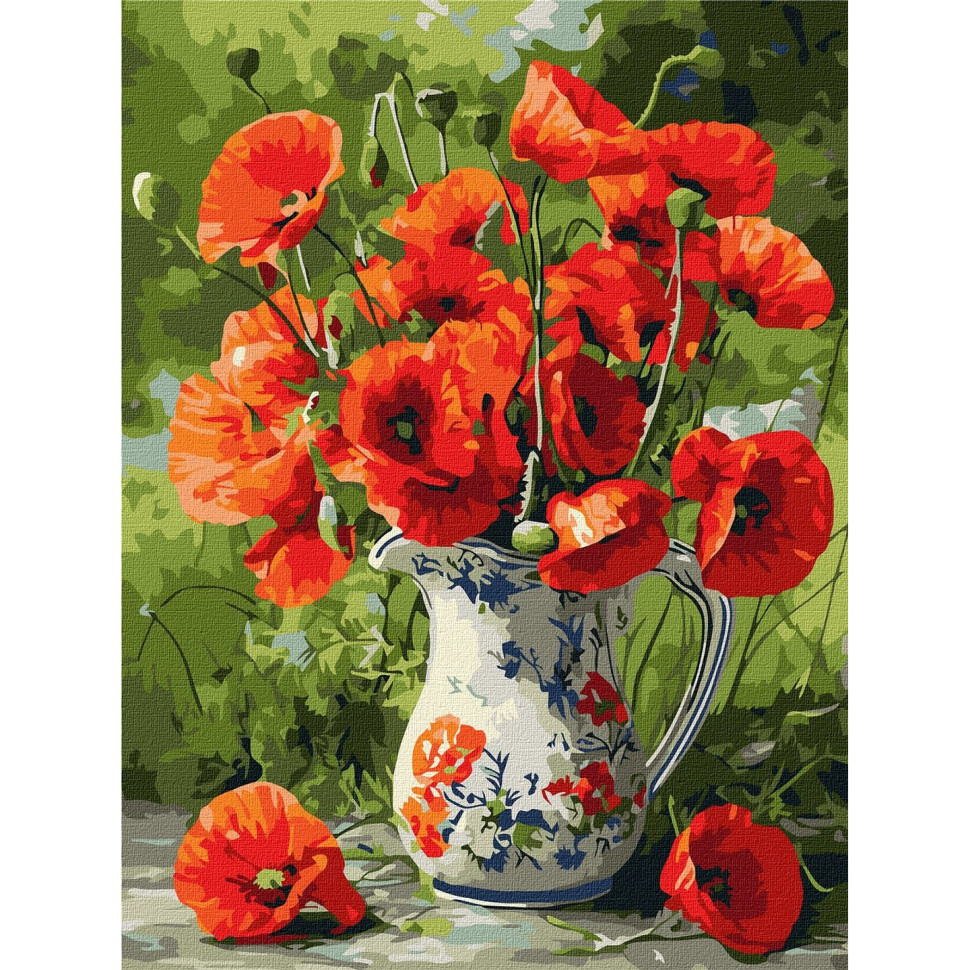 Картина за номерами "Маки у порцеляні" ©art_selena_ua KHO3379, 30х40 см