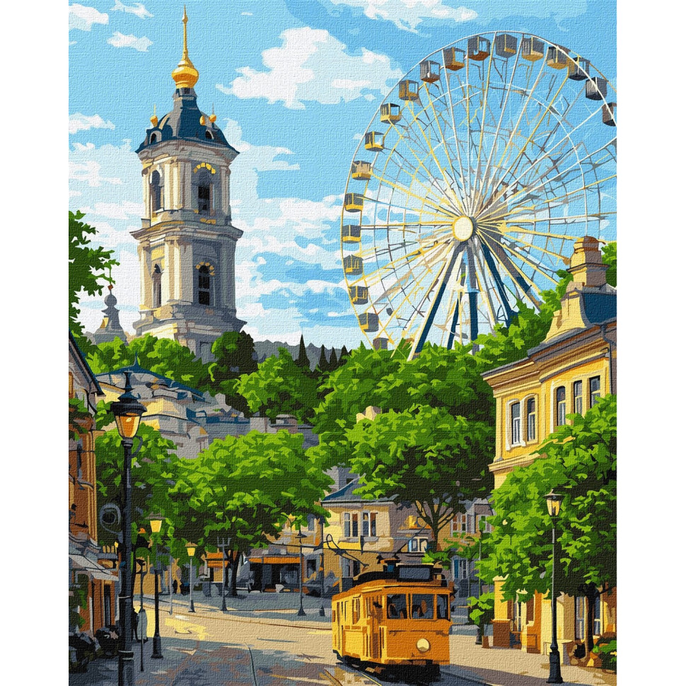 Картина за номерами "Колесо і дзвіниця" ©art_selena_ua KHO6472, 40х50 см