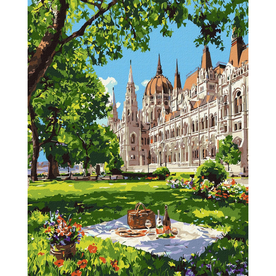 Картина за номерами "Затишний пікнік у Будапешті" ©art_selena_ua KHO6480, 40х50 см