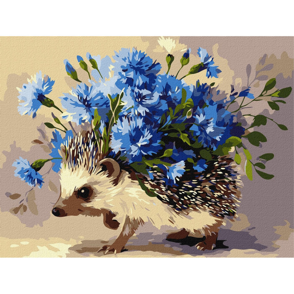 Картина за номерами "Їжак та квіти" ©art_selena_ua KHO6892, 30х40 см