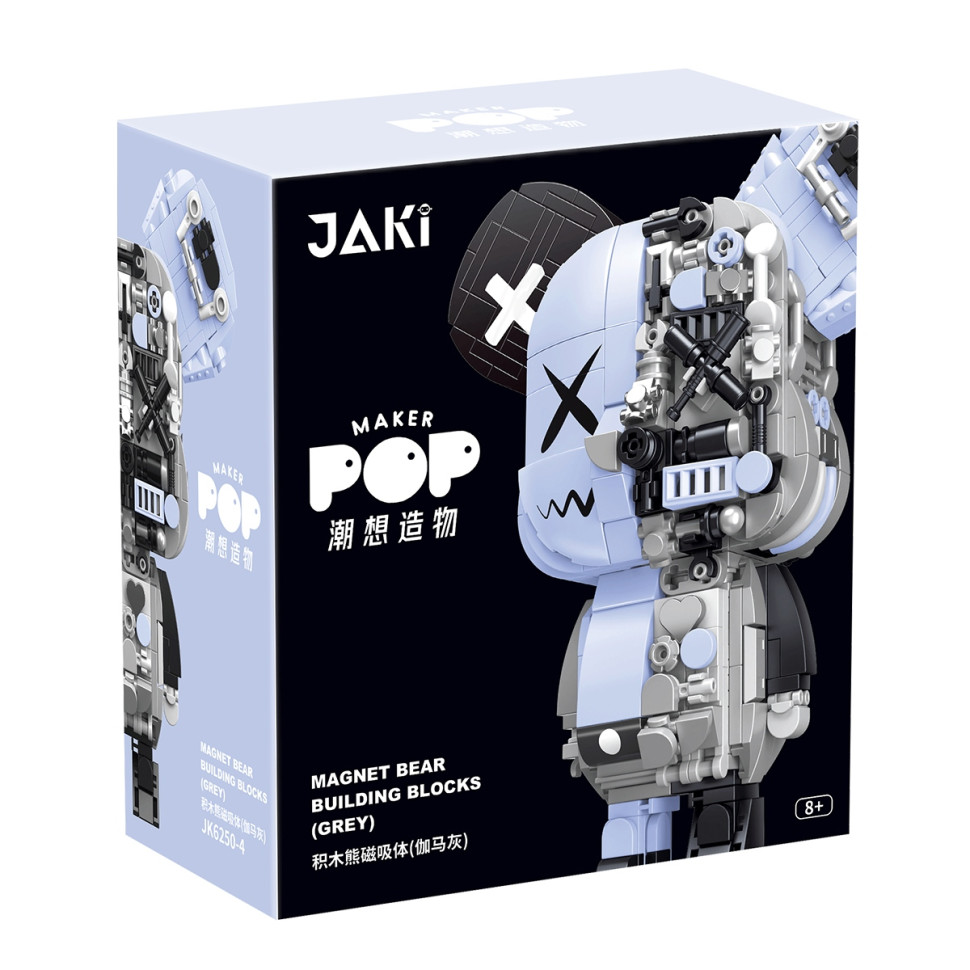 Дитячий конструктор "Магнітний Вайб" JAKI JK6250-4 серії "Кіберпанк ведмедики" 546 деталей