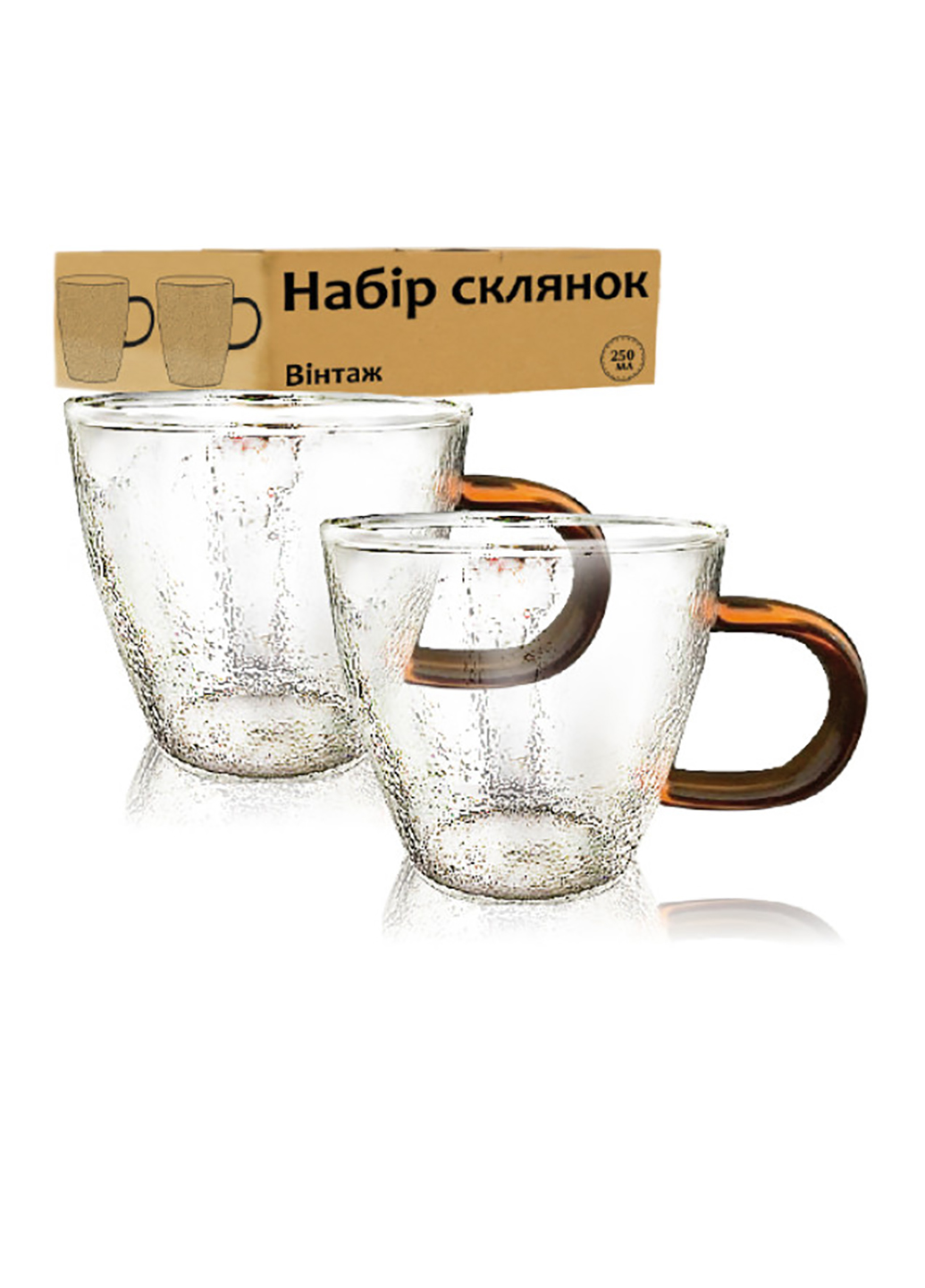 Набір склянок 4 шт. Вінтаж 250мол S&T ST203-1