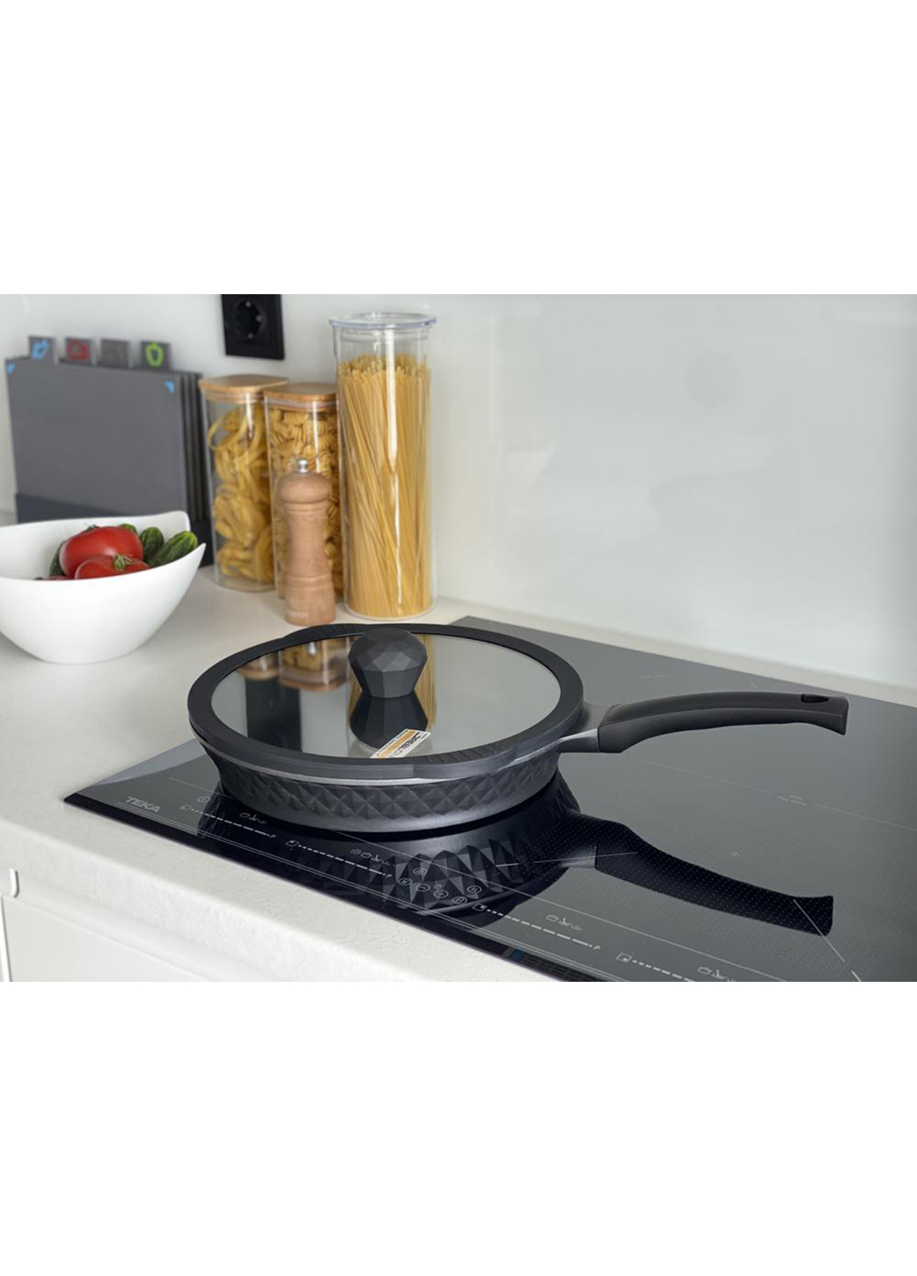 Пательня з кришкою 28 см Black Ice Pepper Greblon C2 PR-6006