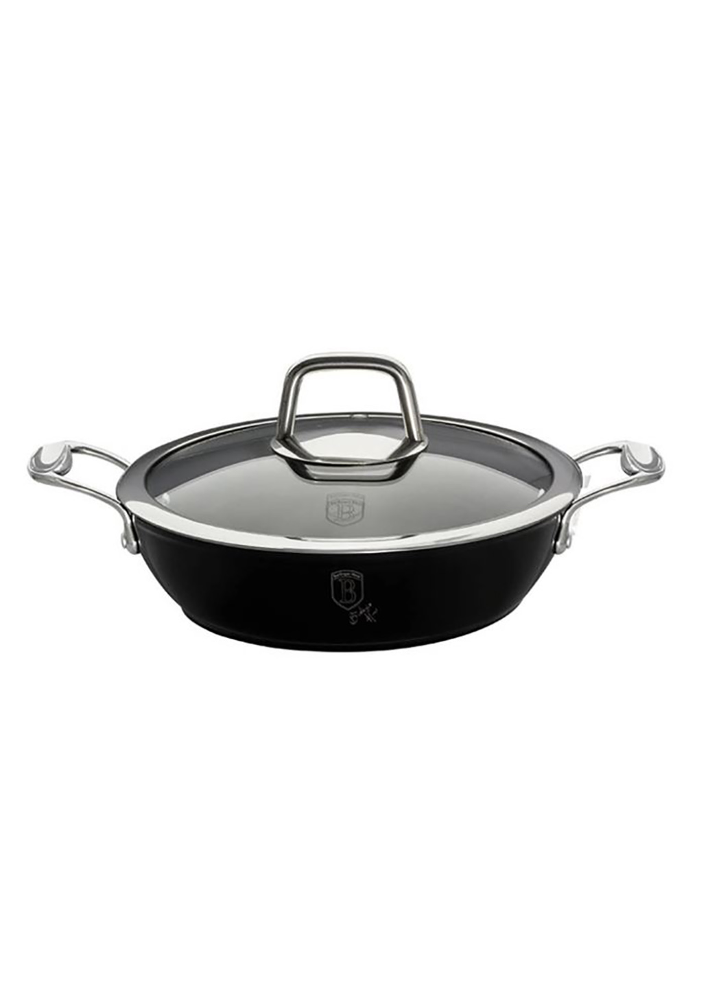 Сотейник зі скляної кришкою 3.8 літра 28 см Black Royal Collection Berlinger Haus BH-1741