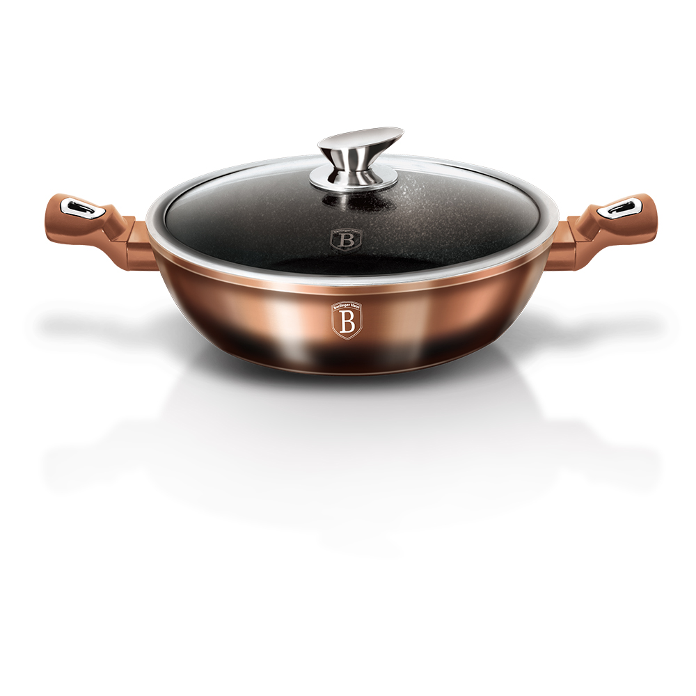 Сотейник з кришкою 28 см Berlinger Haus Rosegold Noir Line BH-1893