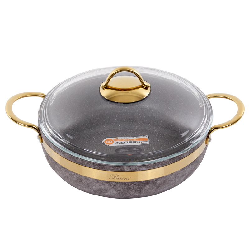 Сотейник Brioni антипригарний Royal Stone Sandstone Gold 26 см 2.8 л  764-043