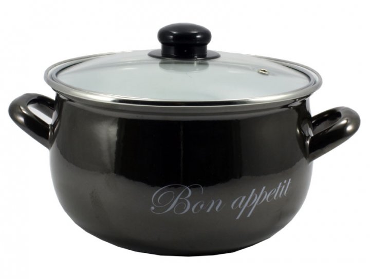 Кастрюля глиб. 2,1л d.16 Bon appetit чорний Interos 00079444