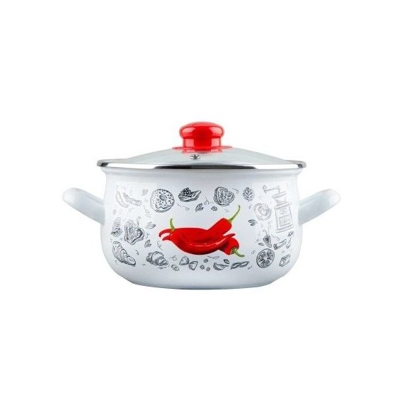 Каструля Перчинка біла 18 см 3,1 л GUSTO GT-T-118-WP