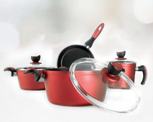 Набір посуду 7 предметів Casa Royal Elite Titanium T-UKR2030 Red