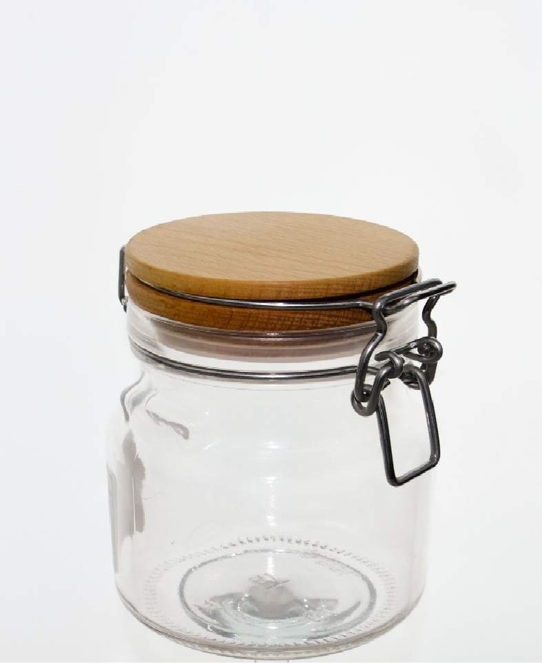 Банка з бугелем 550 мл з дерев. кришкою 82 мм Бук EverGlass
