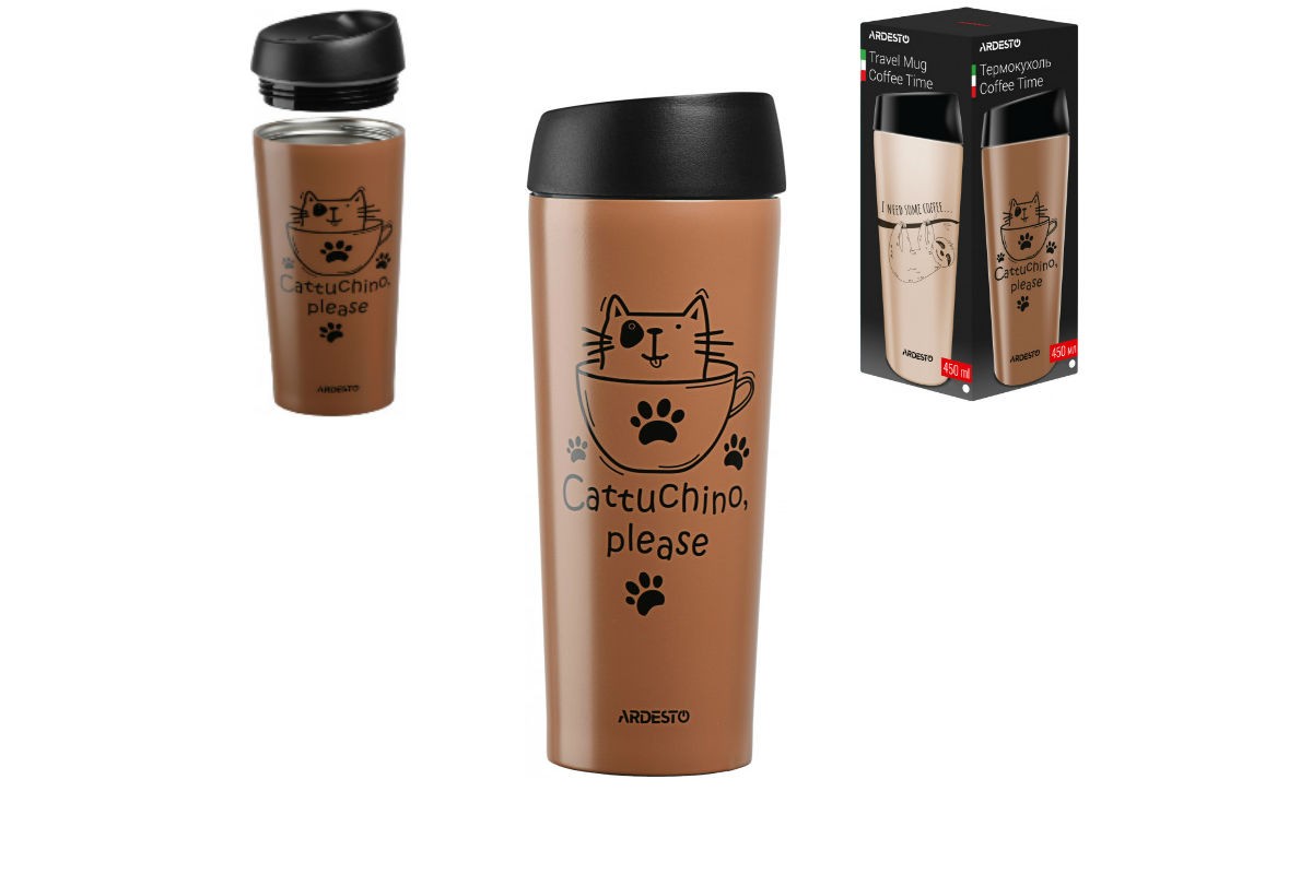 Термочашка Ardesto Coffee time Cat 450 мл AR2645DMM