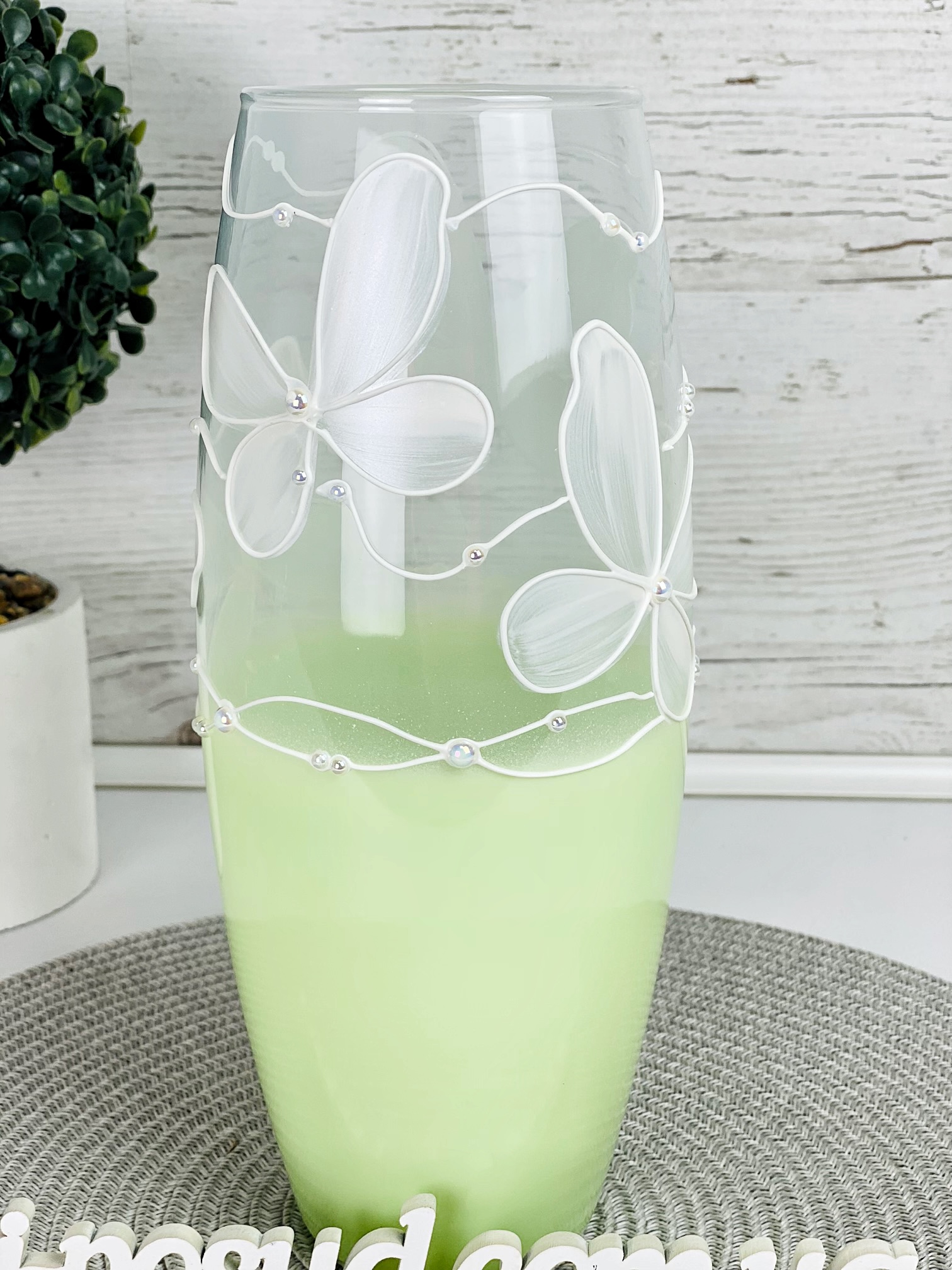 Ваза 32 см GlassStyle Х036 Light green