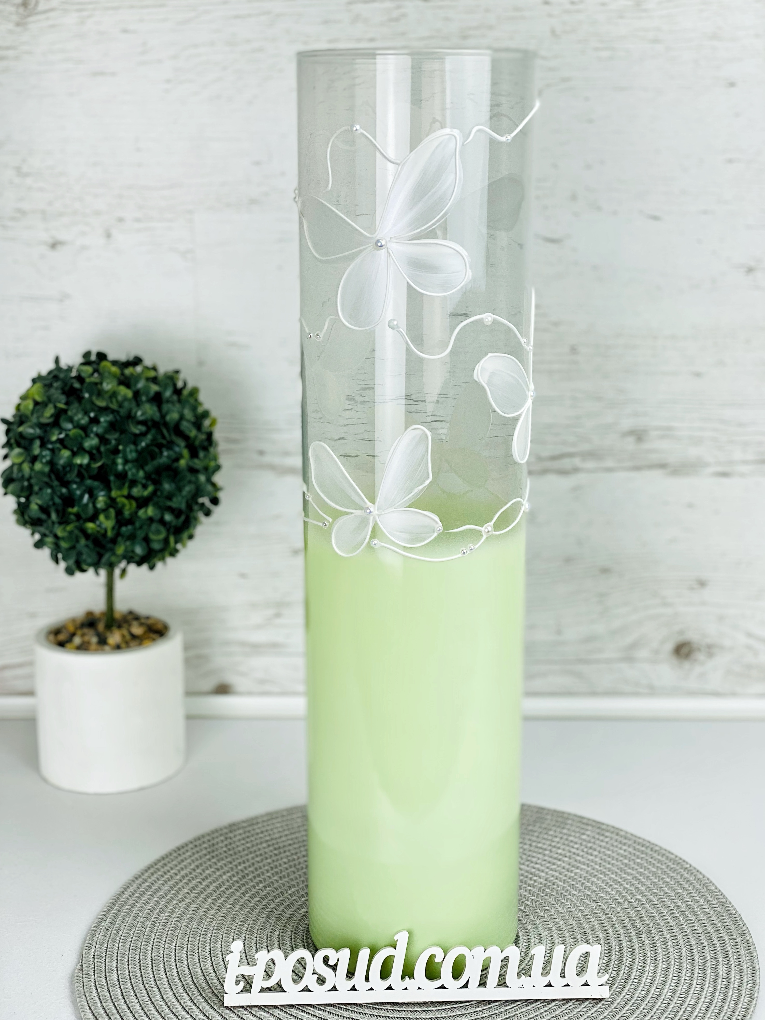 Ваза 46,5 см GlassStyle Х031 Light green