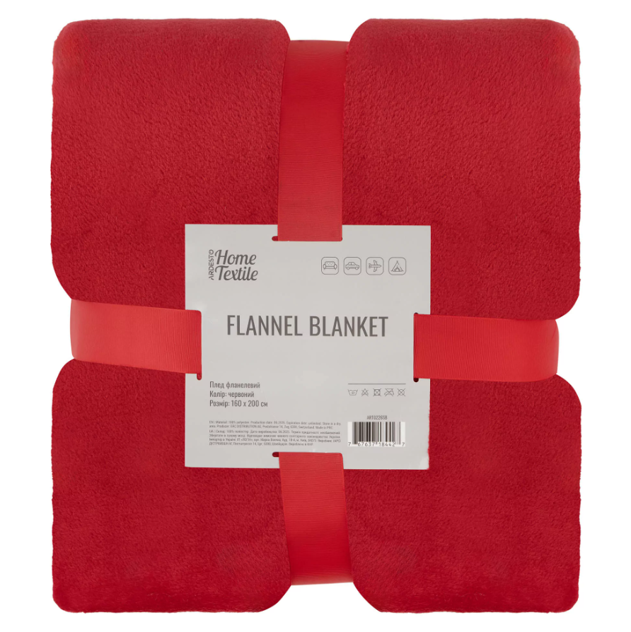 Плед 160х200 см Ardesto Flannel, червоний ART0226SB