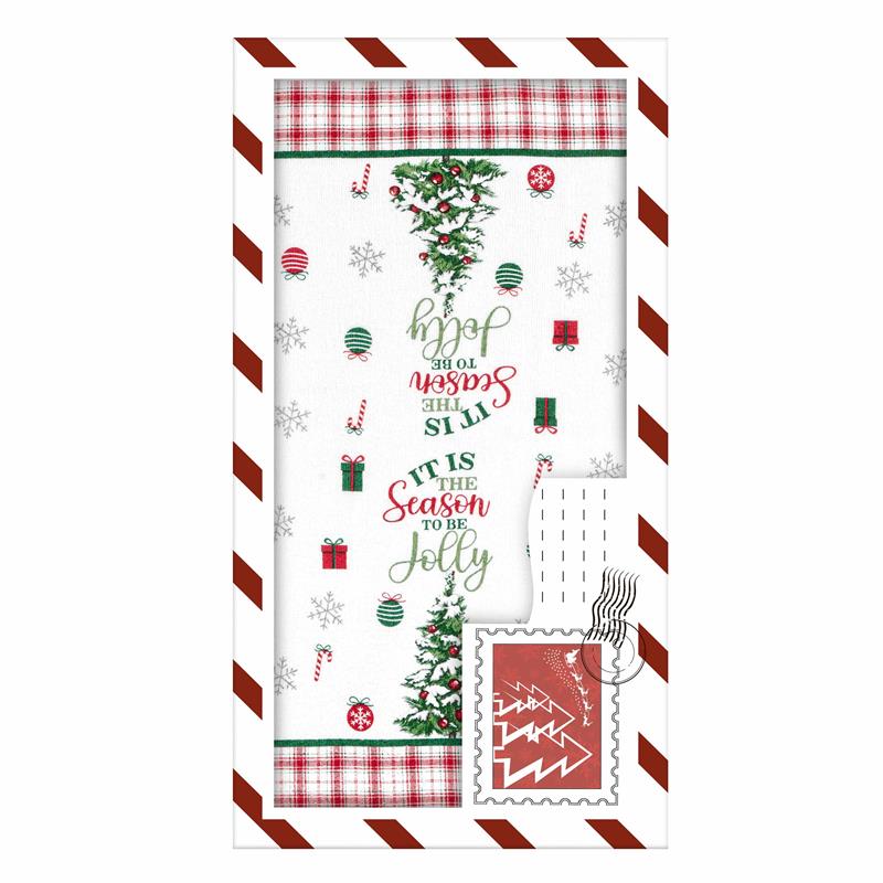 Подарунковий набір рушничків в коробці Ardesto Christmas Tree 38х63см, 2шт, 100% бавовна, зелений ART3863HTB