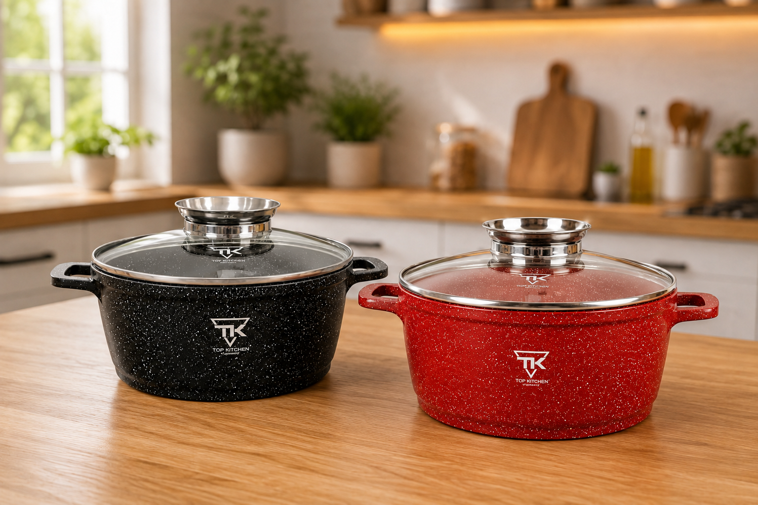 Каструля Top Kitchen з мармуровим покриттям та скляною кришкою TK00051 20 см 2,1л