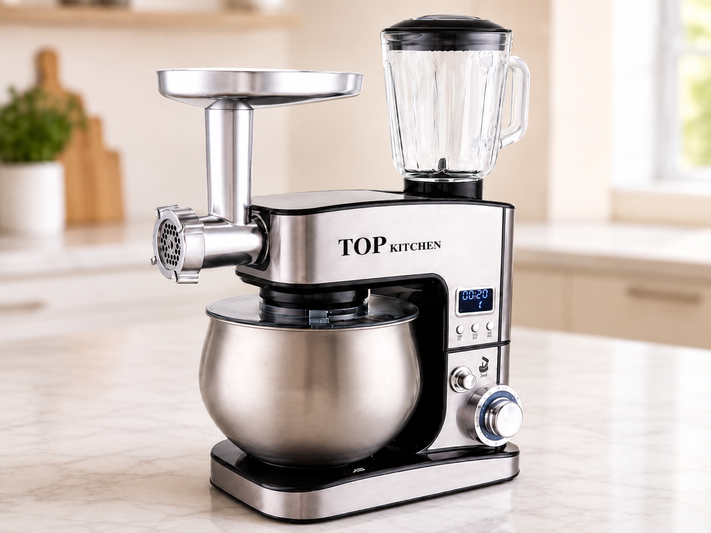 Кухонний комбайн 4 в 1 Top Kitchen Tk00277 / Тистоміс, м'ясорубка, блендер, овочерізка / Комбайн для кухні 4500вт
