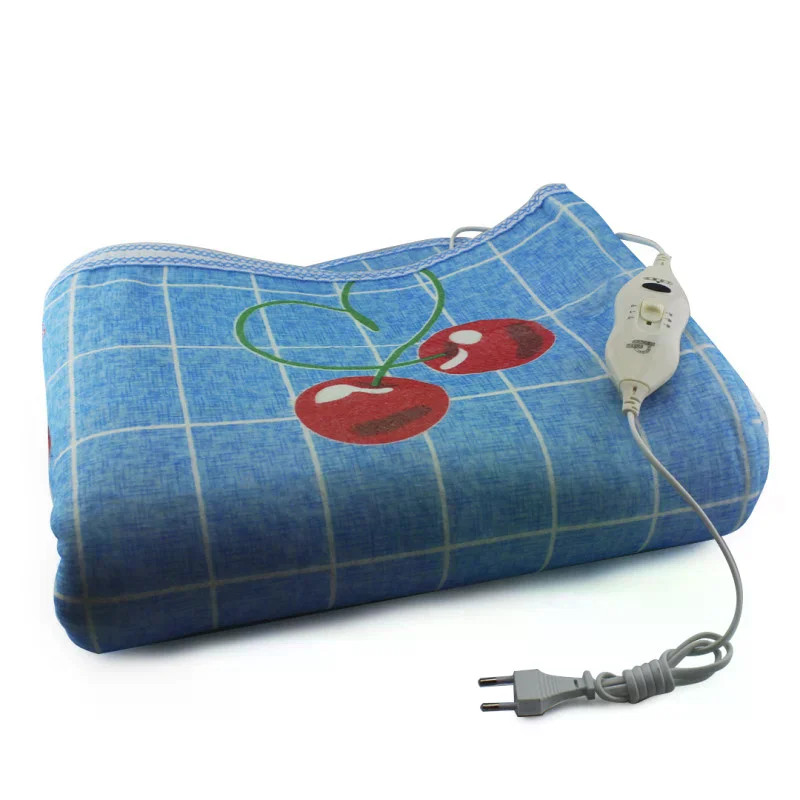 Електропростирадло Electric Blanket 150×170 см з 2 режимами підігріву, клітинка з вишнями • Електричне простирадло Electric Blanket 220 В з терморегулятором для ліжка