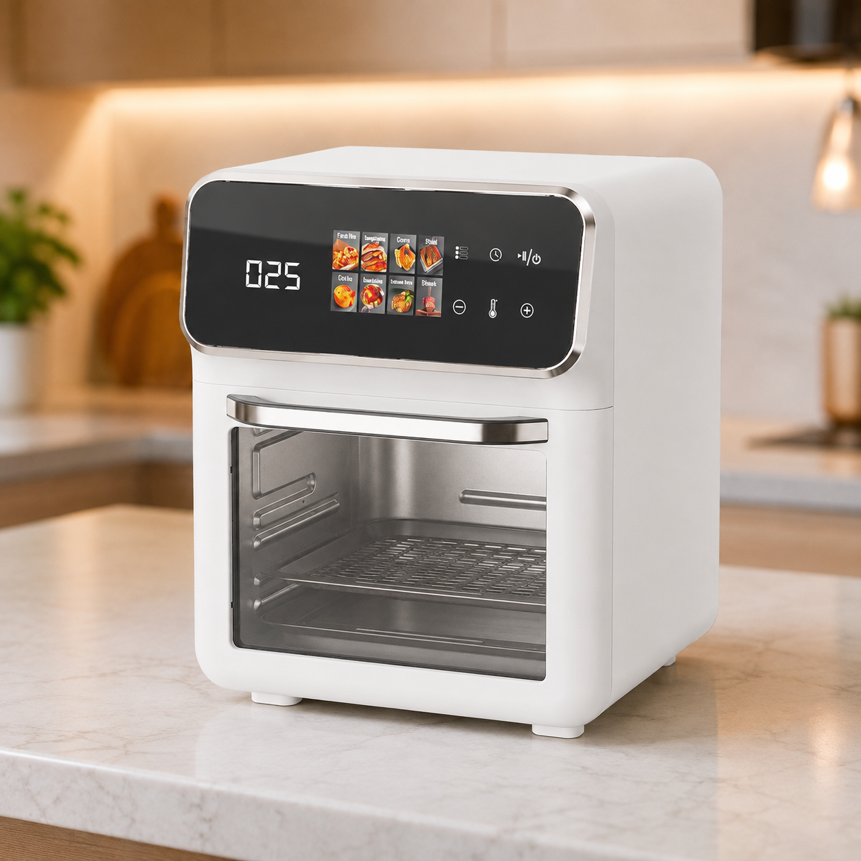 Біла Електрична мультипіч Top Kitchen TK-00244 12л / Аерогриль з сенсорним керуванням 2400 Вт 10 програм