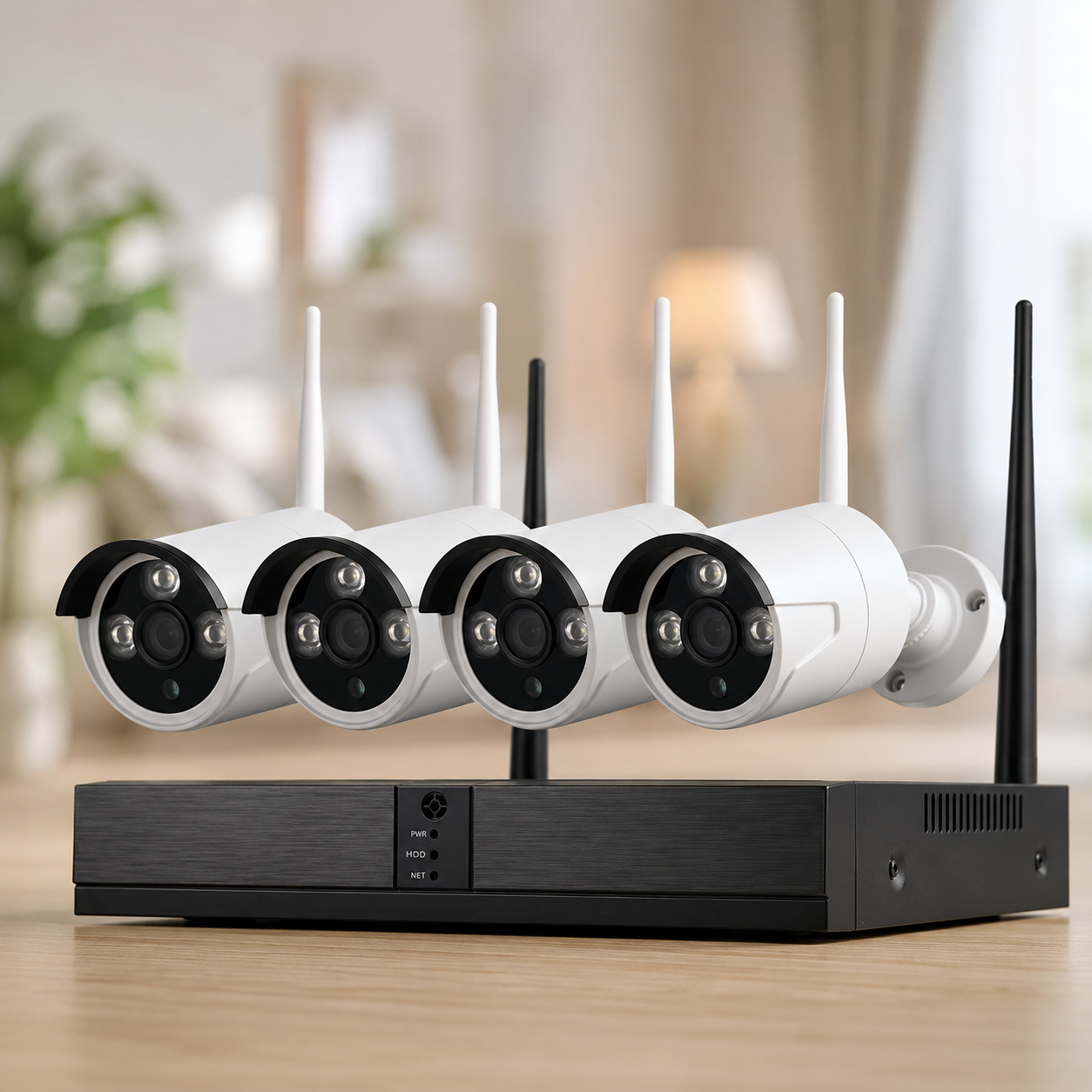 Комплект відеоспостереження бездротової Full HD Wi-Fi на 4 камери з реєстратором
