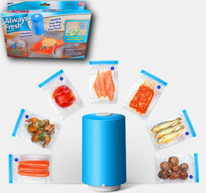 Вакуумний пакувальник для їжі Vacuum Sealer Always Fresh Побутовий міні вакууматор
