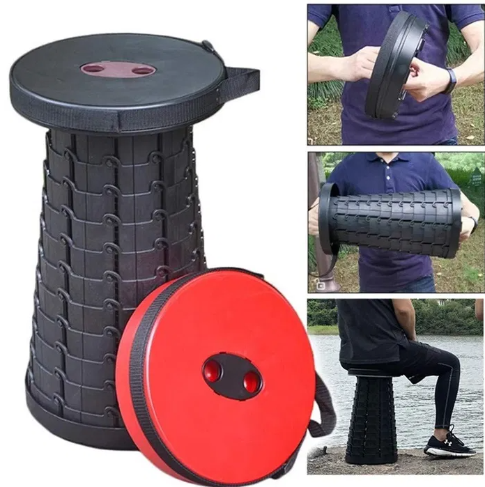 Складний телескопічний стілець Telescopic stool ∙ Похідний розкладний стілець-табурет для риболовлі, туризму та відпочинку
