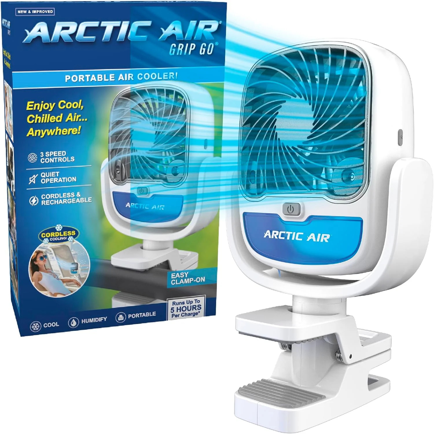 Акумуляторний вентилятор Arctic Cool Clamp з прищіпкою та USB-зарядкою