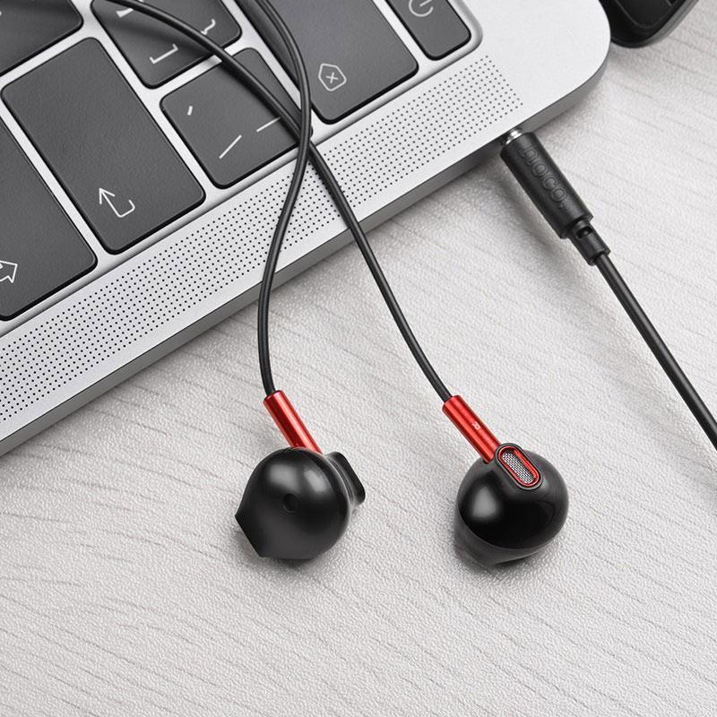 Наушники проводные Hoco M57 Sky sound Universal с микрофоном Black (M57b) CG08 PR2