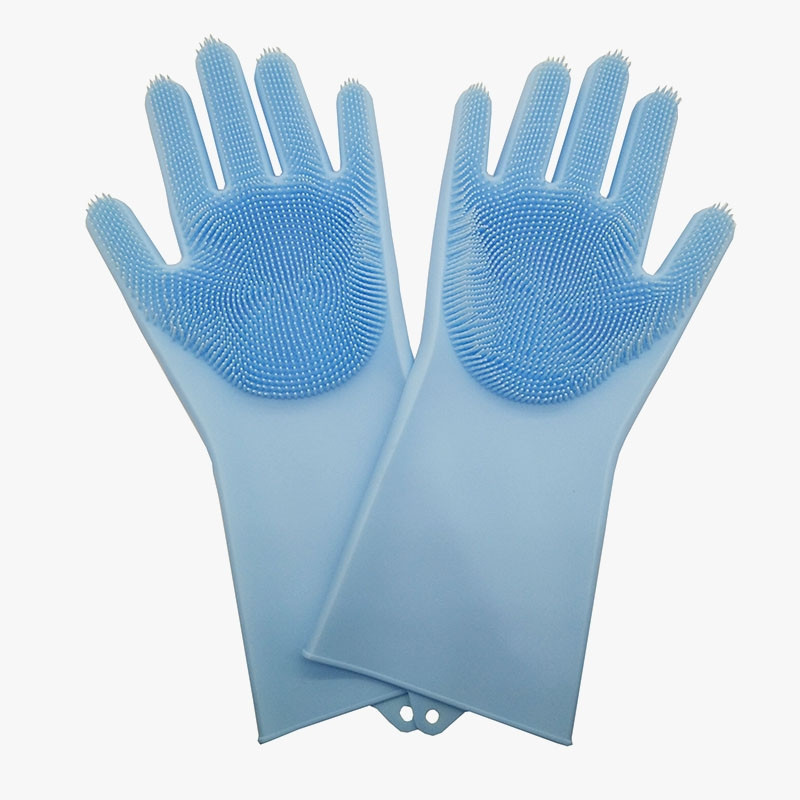 Силиконовые многофункциональные перчатки для мытья и чистки Magic Silicone Glov Синий PR3