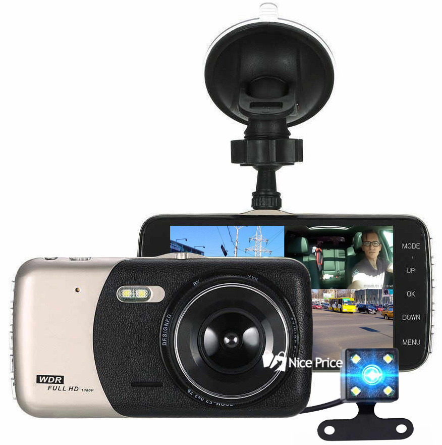 Автомобильный видеорегистратор Ukc CSZ-Z14S Wdr Full HD 1080P 2 камеры Black/Gold (5526) PR5