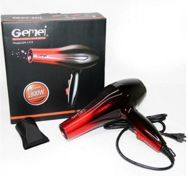 Професійний фен для волосся Gemei GM-1719, 1800W