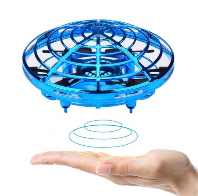 Инновационная игрушка! Летающая тарелка BauTech Дрон Flynova UFO сенсорный спиннер бумеранг летающий с LED подсветкой