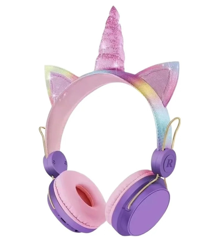 Дитячі бездротові навушники Єдиноріг Unicorn Wireless headSet AH-808 • Bluetooth 5.0 • USB • HD звук • Складні
