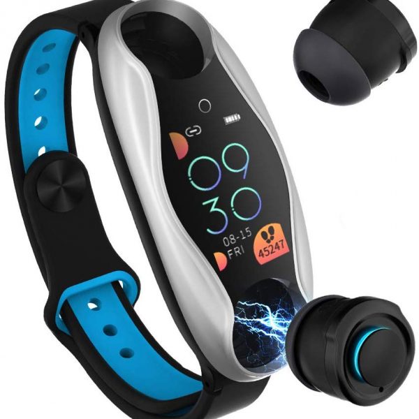 Фитнес браслет Smart Watch TWS T90 2 в 1 • Умные часы + беспроводные наушники • Шагомер • Пульс • Оксиметр
