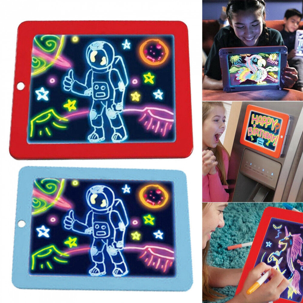 Волшебная светящаяся доска - планшет для рисования Magic SketchPad TV10019 с фломастерами и трафаретами